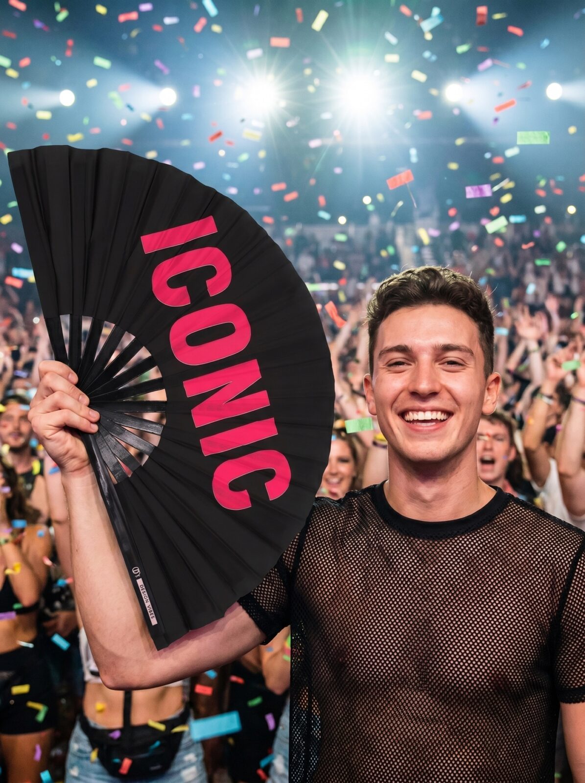 Wentylator festiwalowy „ICONIC” w kolorze czarnym/różowym – Rave Statement – Widok 4