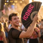 Wentylator festiwalowy „ICONIC” w kolorze czarnym/różowym – Rave Statement – Widok 3