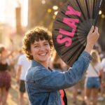 Wentylator festiwalowy „SLAY” w kolorze czarnym/różowym – akcesorium CSD & Rave – Widok 3