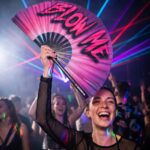 Wentylator festiwalowy „BLOW ME” w kolorze fioletowo-niebieskim – akcesorium Rave & CSD – Widok 2