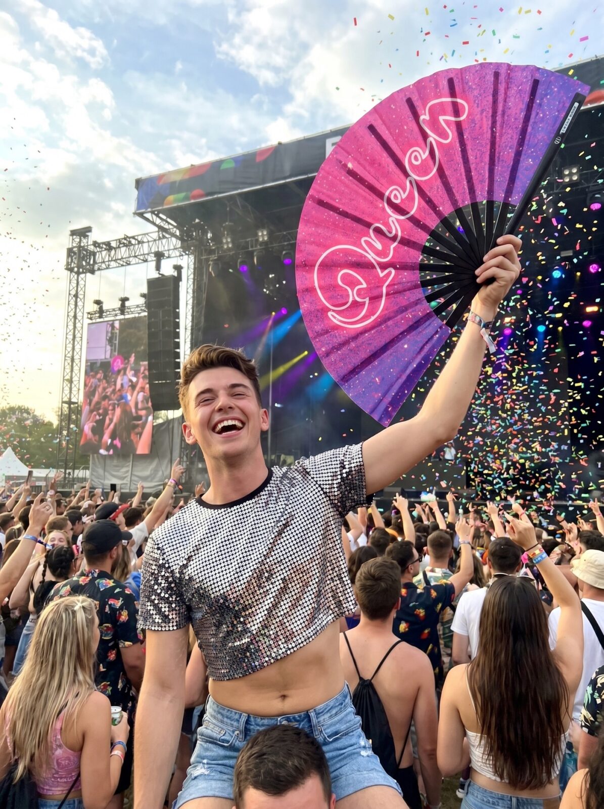 Fan Festival „Queen” różowo-fioletowa galaktyka brokatu – Rave & CSD – Widok 4