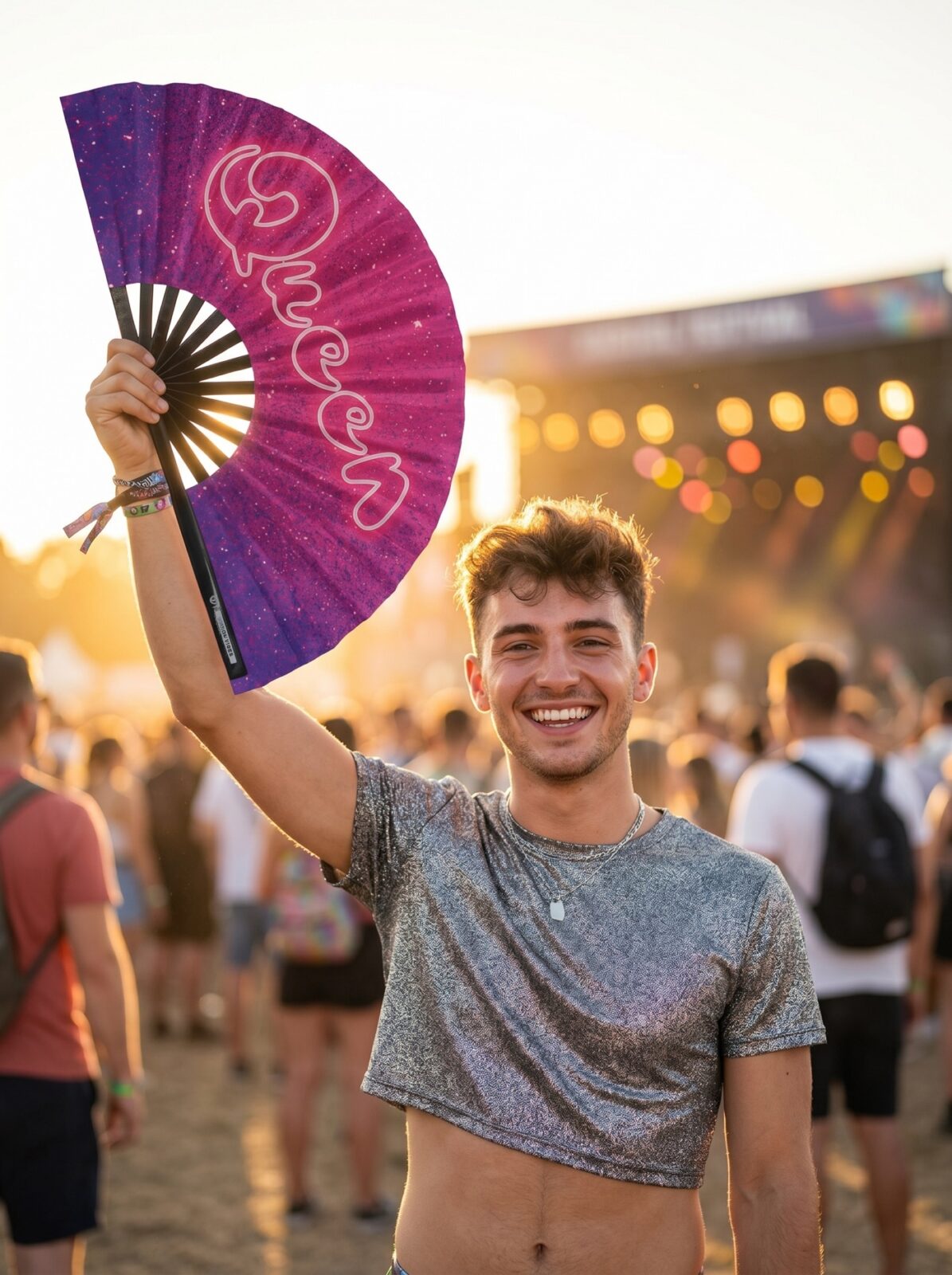 Fan Festival „Queen” różowo-fioletowa galaktyka brokatu – Rave & CSD – Widok 3