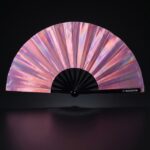 Festival Fan holograficzny róż – opalizujące akcesorium Pride – Widok 1