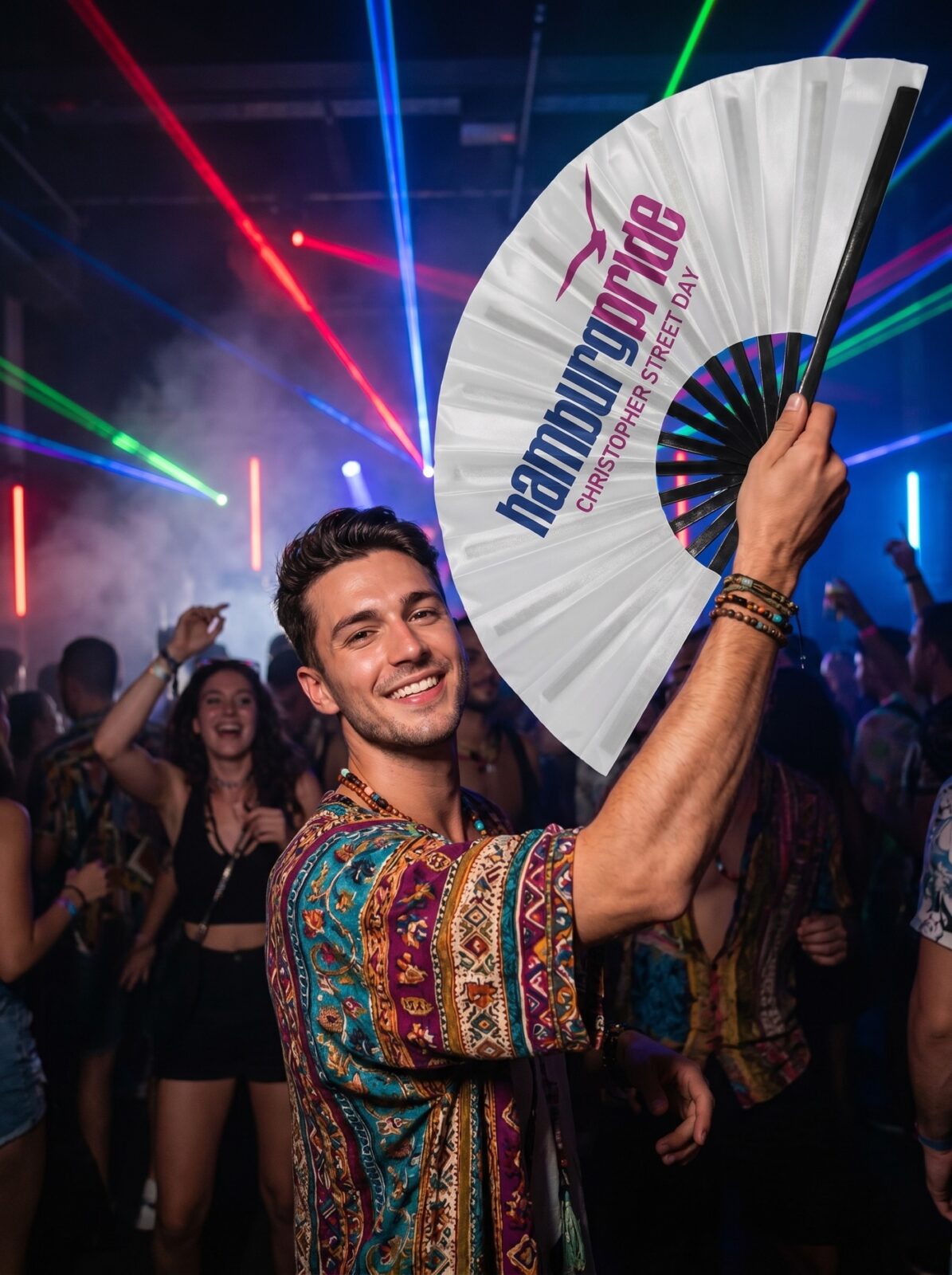 Festival-Fächer Hamburg Pride CSD in Weiß, Logo-Edition, Widok 2