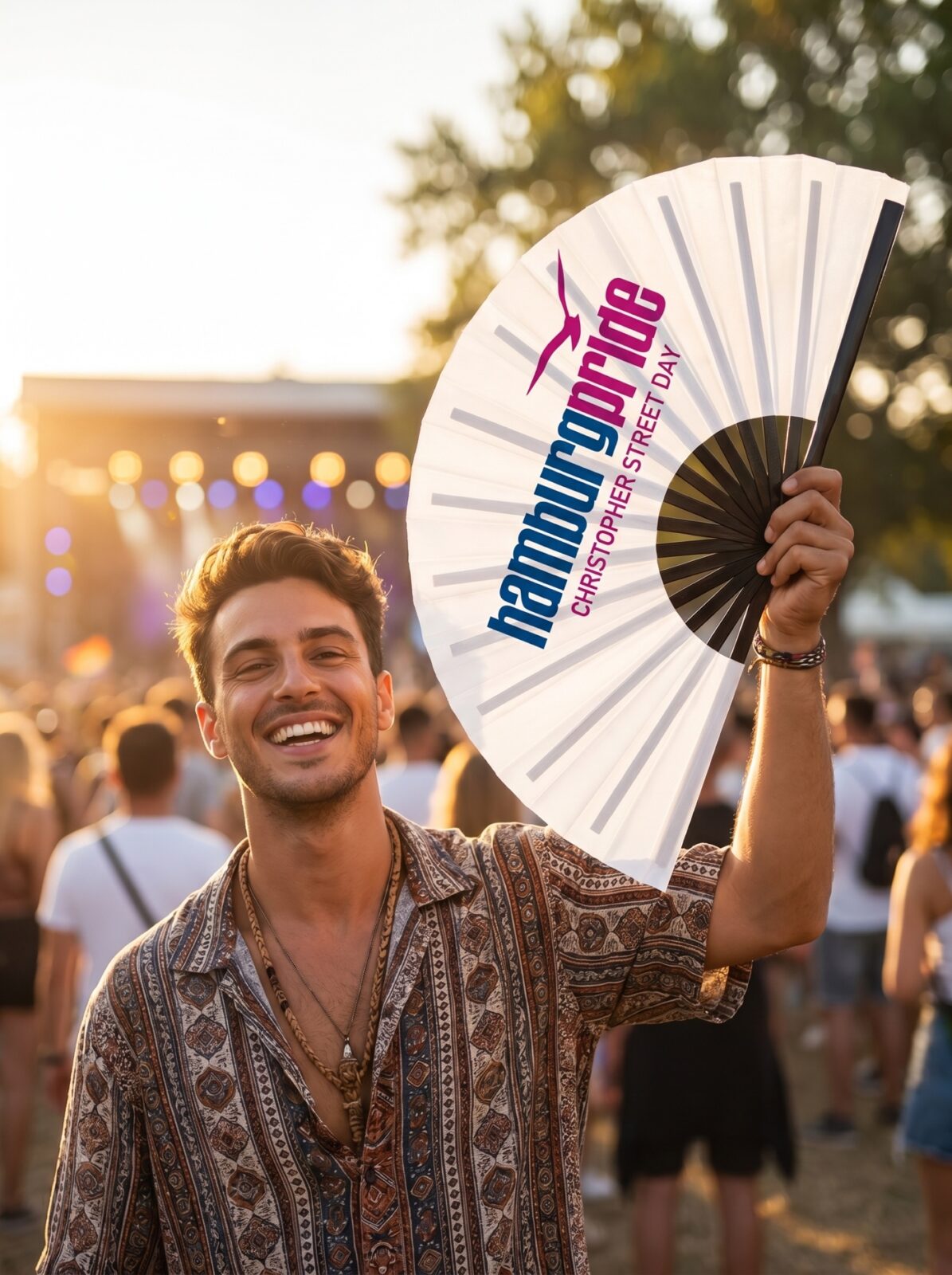 Festival-Fächer Hamburg Pride CSD in Weiß, Logo-Edition, Widok 3