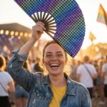 Fan Festival granatowy z tęczowymi sercami – CSD & Pride – Widok 3