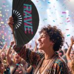 Wentylator Festival Fan „Rave” czarny turkusowo-różowy – akcesorium Techno & Rave – Widok 4