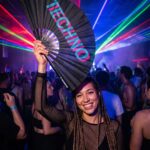 Festival Fan „Techno” Black Teal-Pink – Techno & Rave – Widok 2