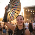 Festival Fan „Techno” Black Teal-Pink – Techno & Rave – Widok 3