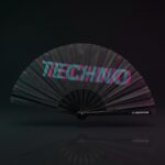 Festival Fan „Techno” Black Teal-Pink – Techno & Rave – Widok 1