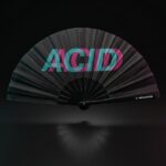 Wentylator Festival Fan „ACID” czarny turkusowo-różowy – akcesorium Techno & Rave – Widok 1