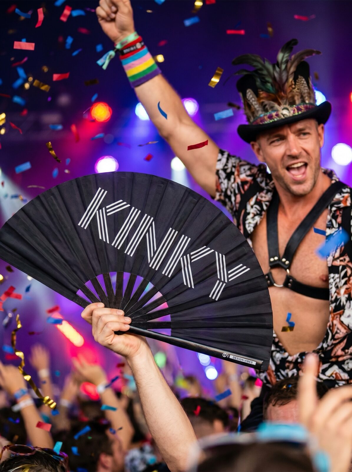 Wentylator festiwalowy „KINKY” w kolorze czarnym – Rave & Pride statement – Widok 4