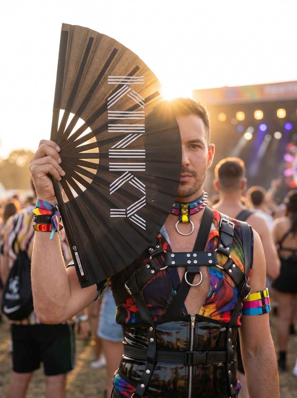 Wentylator festiwalowy „KINKY” w kolorze czarnym – Rave & Pride statement – Widok 3