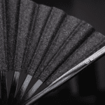 Festival Fan, czarny z brokatem, eleganckie akcesorium na Rave i CSD, Widok 10
