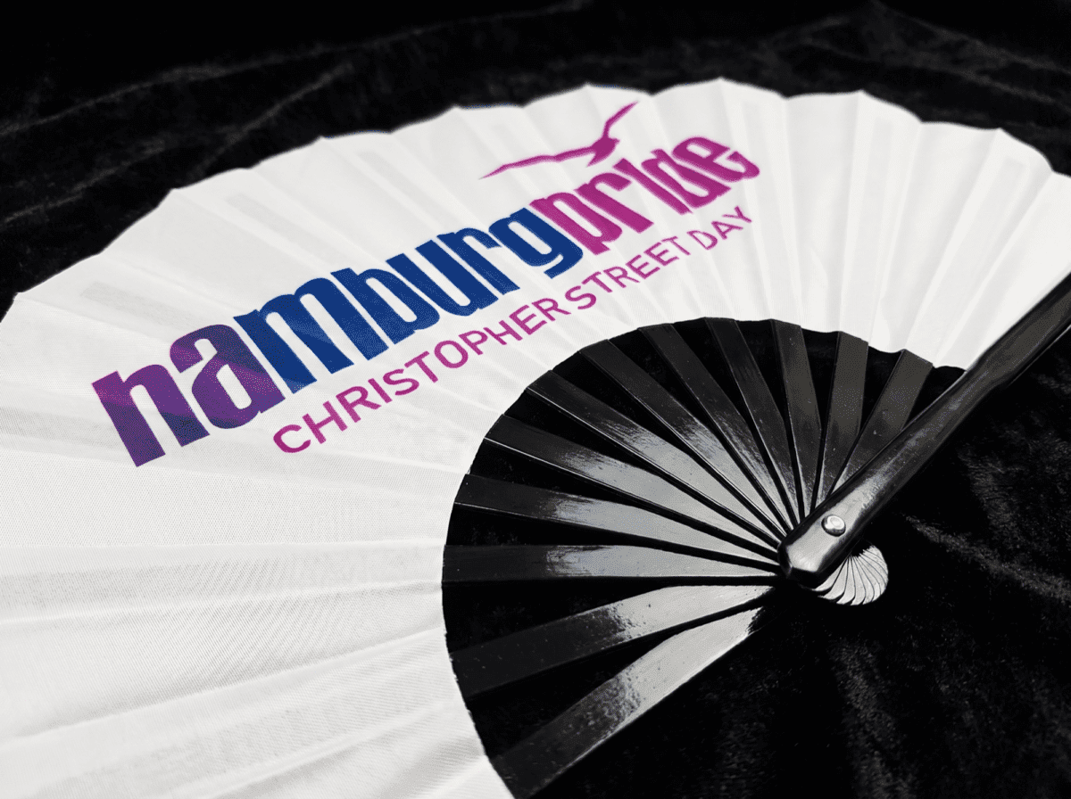 Festival-Fächer Hamburg Pride CSD in Weiß, Logo-Edition, Widok 6