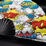 Festival Fan „ZAP BOOM POW”, żółty, w stylu komiksowym, Rave i imprezowy, Widok 8