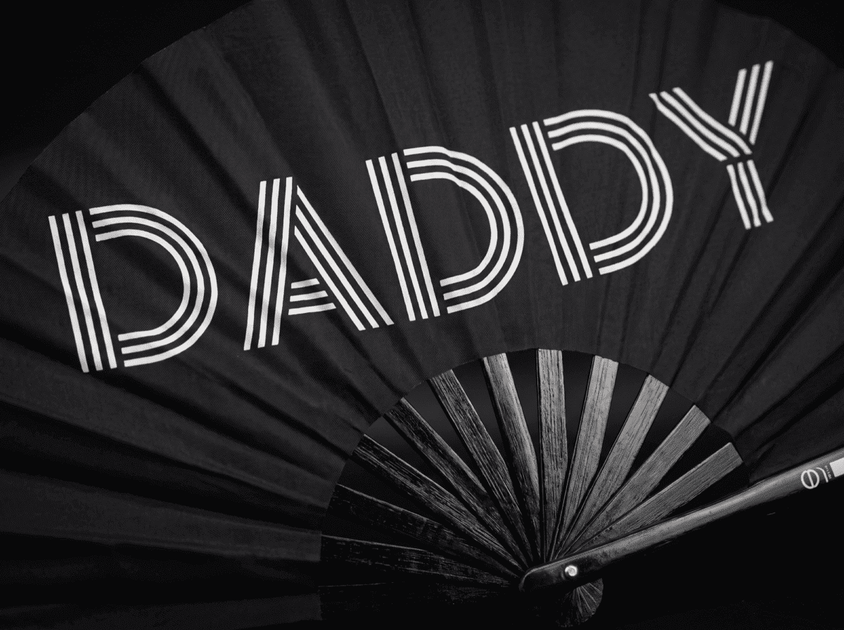 Festival Fan „DADDY” w kolorze czarnym, akcesorium na Rave i Pride, Widok 6
