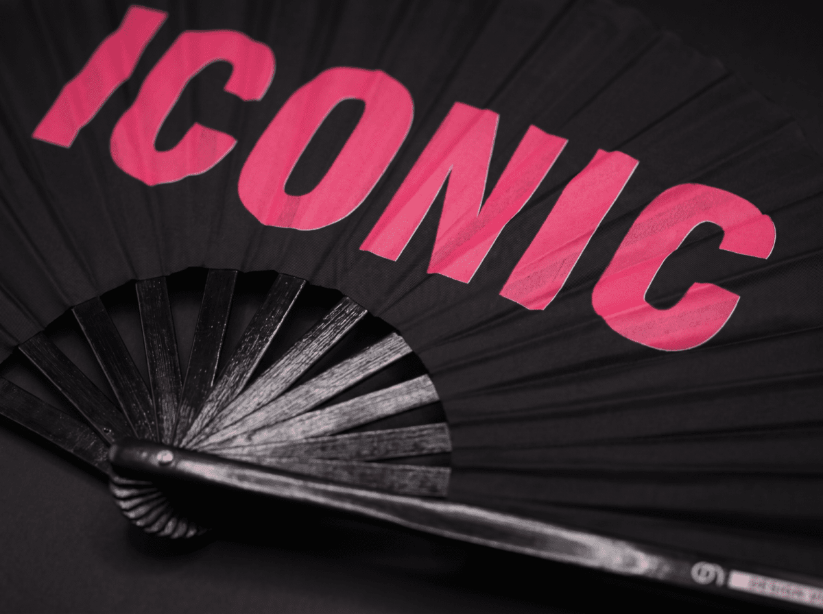 Festival Fan „ICONIC” w kolorze czarno-różowym, rave’owy statement, Widok 6