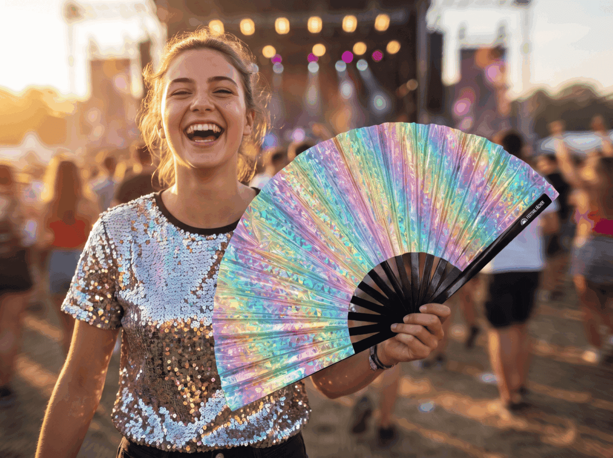 Festival Fan Holo Kristall Pastel na Rave i festiwale, Widok 3
