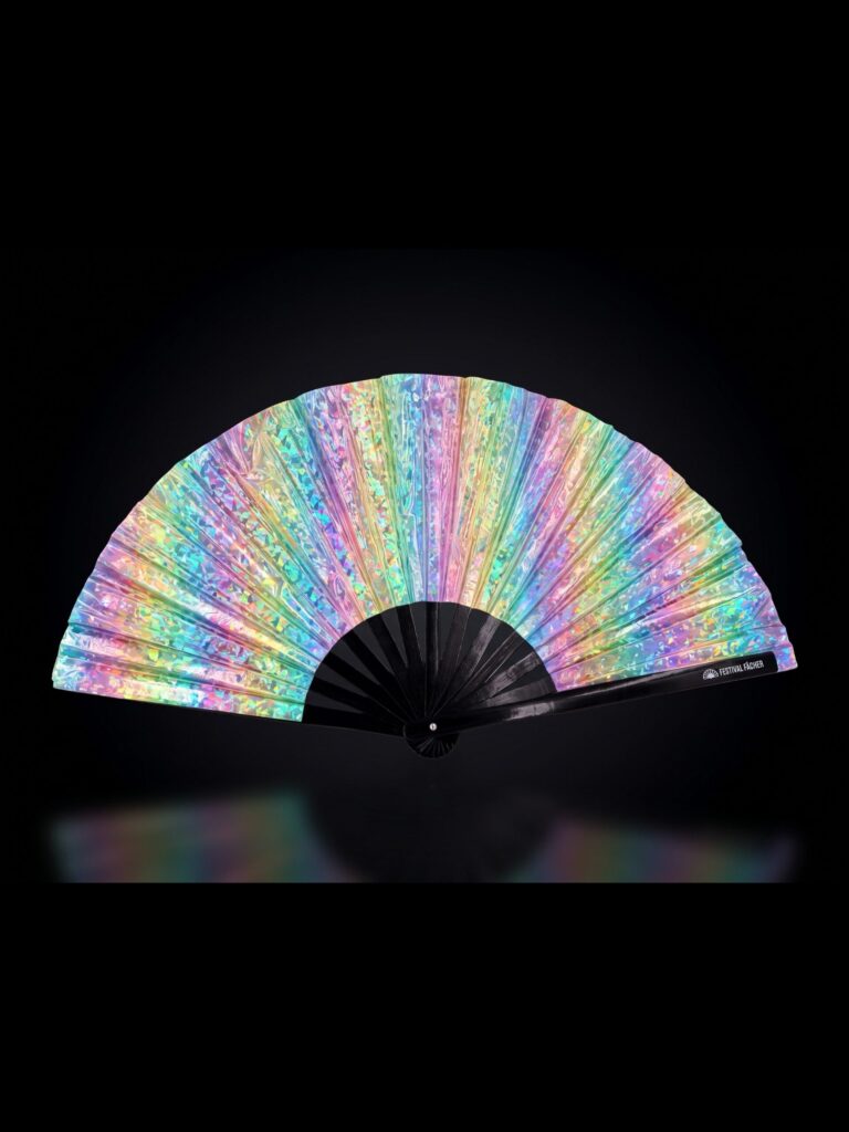 Festival Fan Holo Kristall Pastel na rave i festiwale