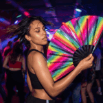 Transparentny Festival Fan z tęczowymi paskami na CSD i Pride, Widok 2