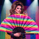 Transparentny Festival Fan z tęczowymi paskami na CSD i Pride, Widok 5