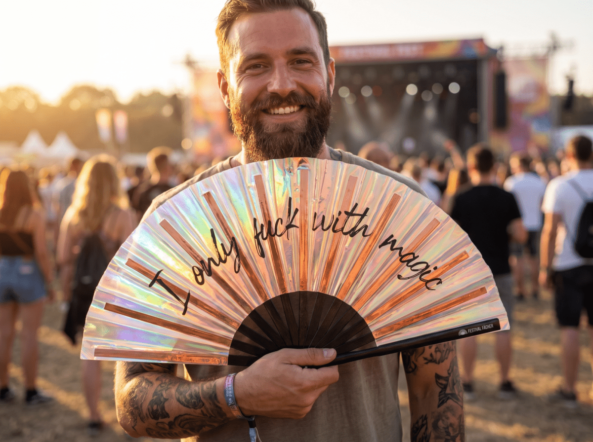 Festival Fan „I only fuck with magic”, holograficzna miedź na Rave i festiwale, Widok 3