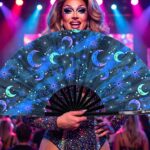 Festival Fan „Księżyc i gwiazdy” w kolorze nocnego błękitu – idealny na festiwale i styl boho, Widok 5