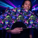 Festival Fan „Neon-Geometria”, czarny, na imprezy Techno i Rave, Widok 2