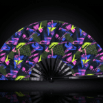 Festival Fan „Neon-Geometria”, czarny, na imprezy Techno i Rave, Widok 1