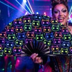 Festival Fan „Neonowe koty” – czarne, na Rave’y i festiwale, Widok 5