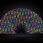 Festival Fan „Neonowe koty”, czarne, na Rave’y i festiwale, Widok 1