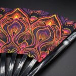 Festival Fan z neonowymi wzorami w kolorze czarnym, do psytrance’u i goa, Widok 5