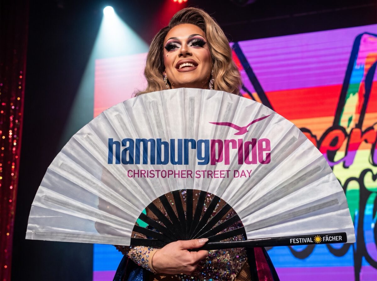 Festival-Fächer Hamburg Pride CSD in Weiß, Logo-Edition, Widok 5