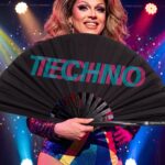 Festival Fan „TECHNO”, czarny, turkusowo-różowy, Techno i Rave, Widok 5