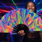 Festival Fan „Psychedelic Fire”, kolorowy, idealny na Techno i Rave, Widok 2