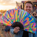 Festival Fan „Psychedelic Fire”, kolorowy, idealny na Techno i Rave, Widok 3