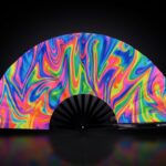 Festival Fan „Psychedelic Fire”, kolorowy, idealny na Techno i Rave, Widok 1