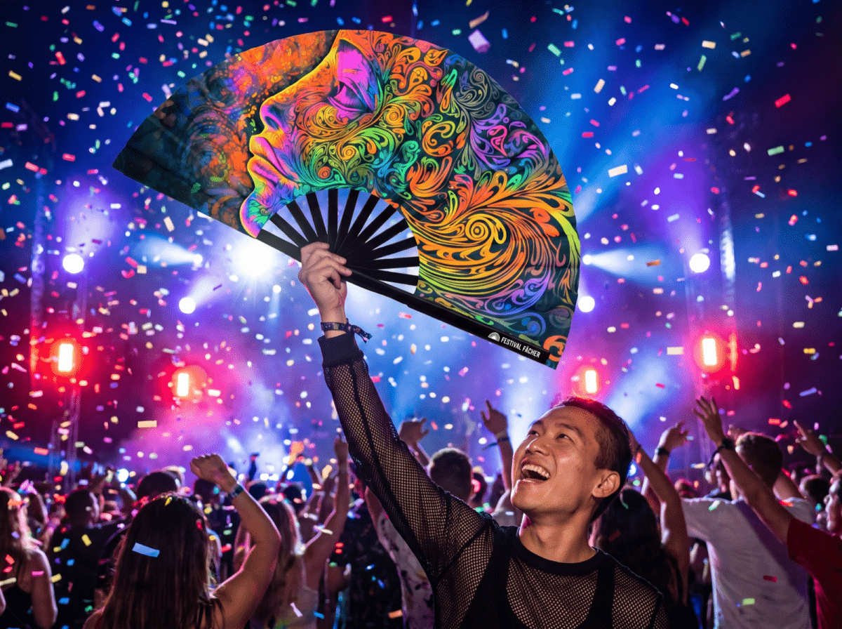 Festival Fan „Psychedelic Wirbel Bunt” dla psytrance’u i goa, Widok 4