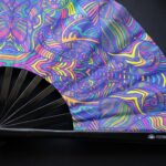 Festival Fan „Psychedelic Mandala” w kolorze fioletowym, idealny na psytrance i Rave, Widok 5