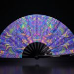 Festival Fan „Psychedelic Mandala” w kolorze fioletowym, idealny na psytrance i Rave, Widok 1