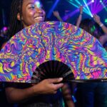 Festival Fan Psychedelic Melt w kolorze fioletowym, idealny na Goa i psytrance, Widok 2