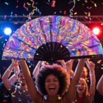 Festival Fan Psychedelic Melt w kolorze fioletowym, idealny na Goa i psytrance, Widok 4