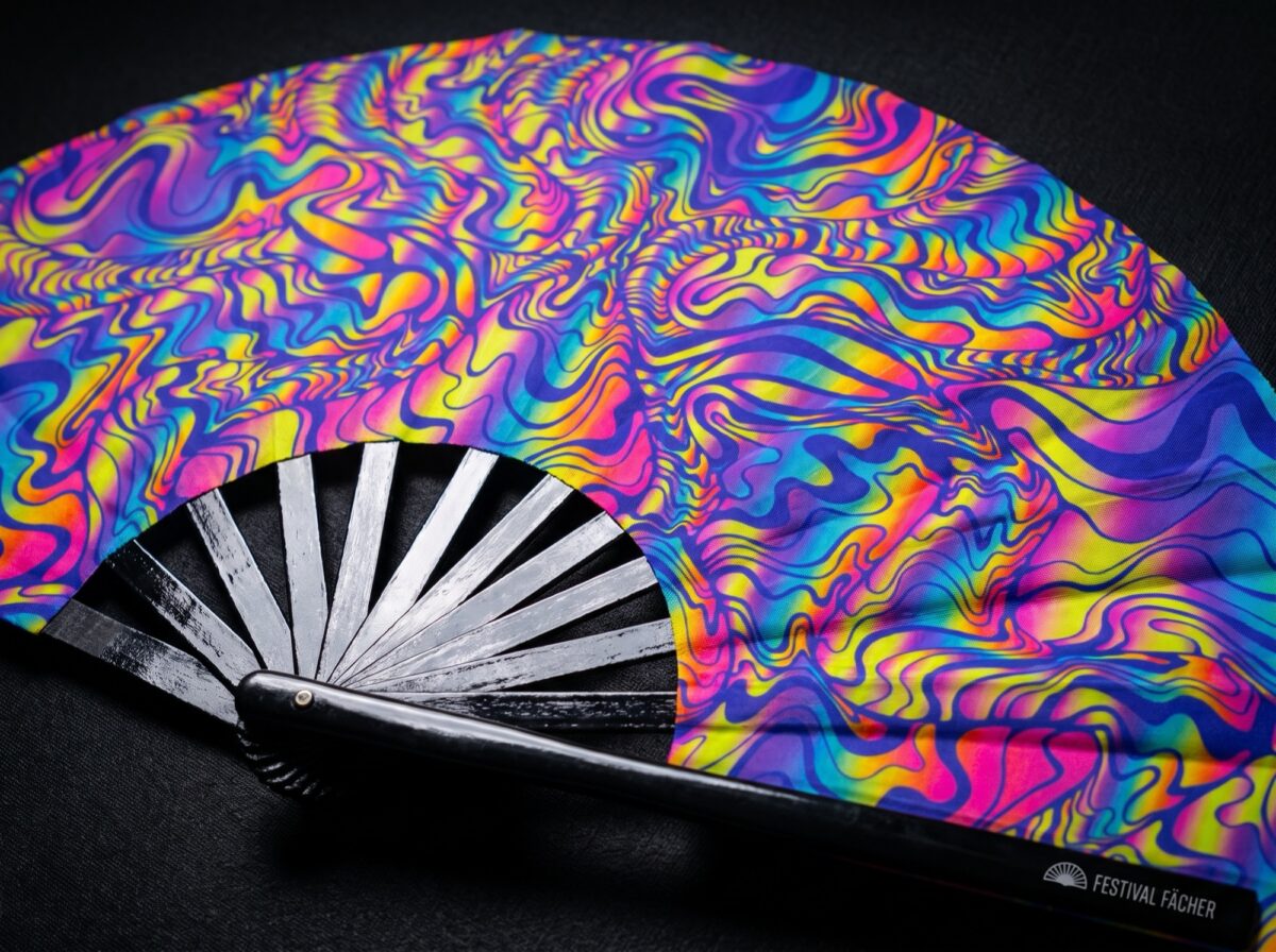 Festival Fan Psychedelic Melt w kolorze fioletowym, idealny na Goa i psytrance, Widok 5