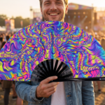 Festival Fan Psychedelic Melt w kolorze fioletowym, idealny na Goa i psytrance, Widok 3