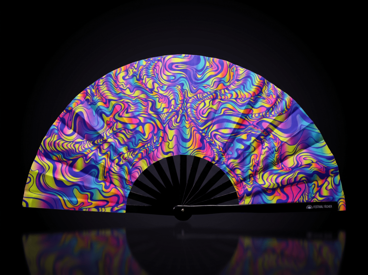 Festival Fan Psychedelic Melt w kolorze fioletowym, idealny na Goa i psytrance
