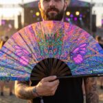 Festival Fan „Motyl-Mandala” w kolorze fioletowym, na psytrance i festiwale, Widok 3