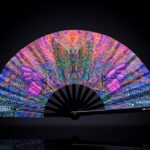 Festival Fan „Motyl-Mandala” w kolorze fioletowym, na psytrance i festiwale, Widok 1