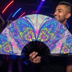 Festival Fan „Motyl-Mandala” w kolorze turkusowym na psytrance i Rave, Widok 2