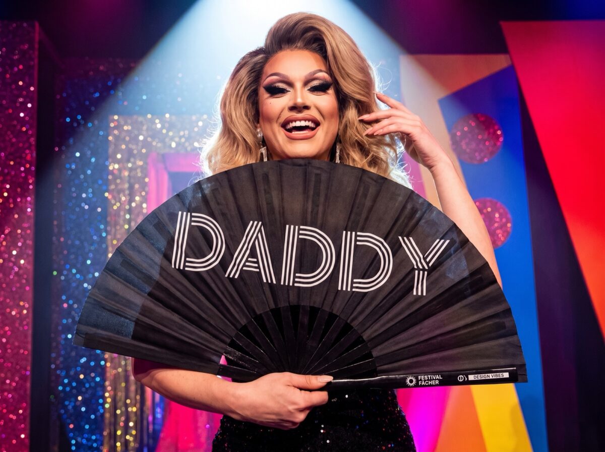 Festival Fan „DADDY” w kolorze czarnym, akcesorium na Rave i Pride, Widok 5